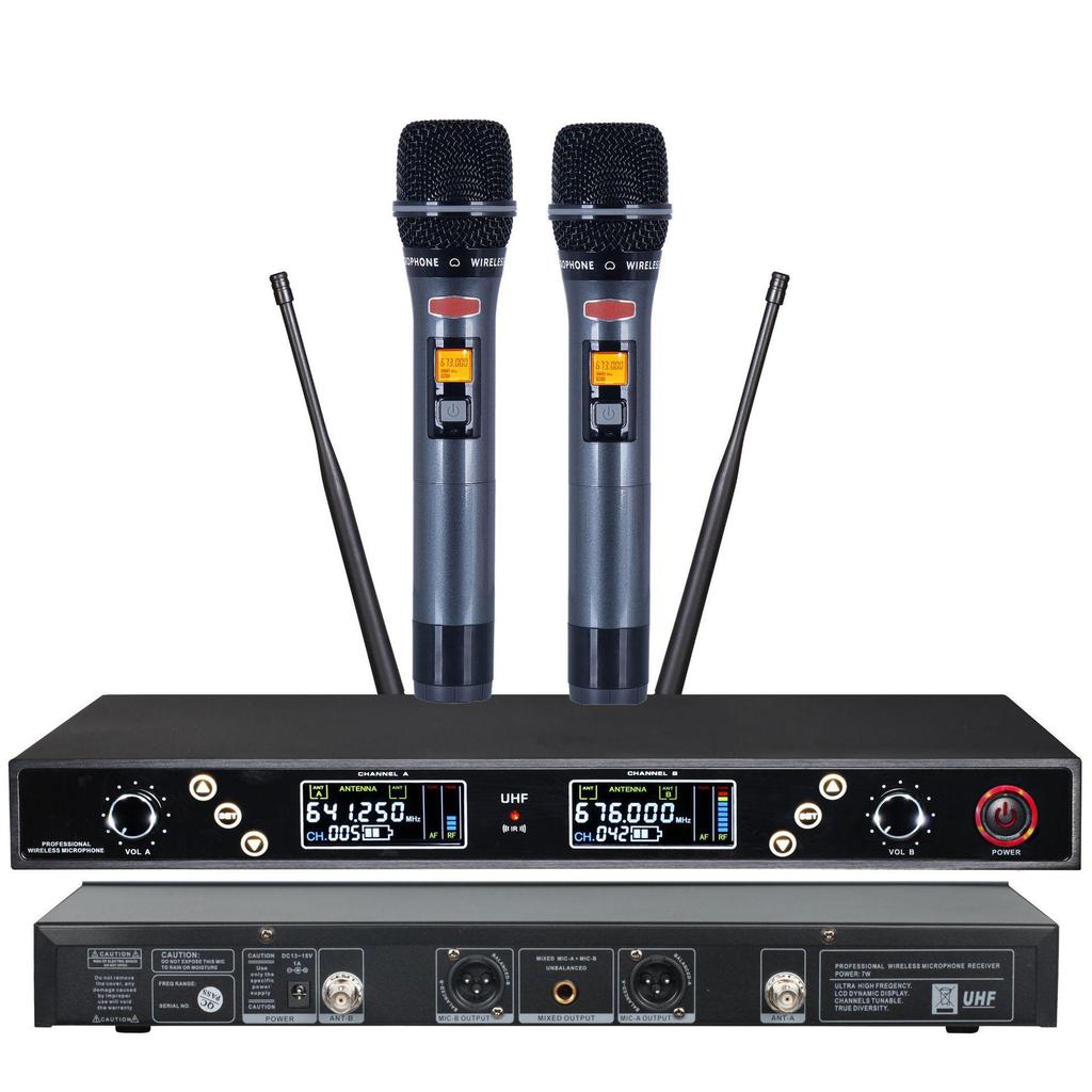 KTV U-Band High-End Stage Wireless Dual Microphone Lavalier Headset for Conferences