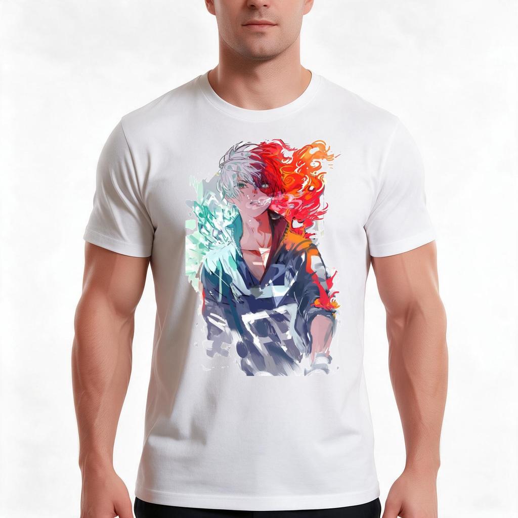 Todoroki Tshirt Summer Casual Cotton Tee Oversized Streetwear Tops Vintage Graphic Print Loose Fit Short Sleeve