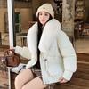 Streetwear Big-Fur-collar Down Cotton-padded Jacket Women's Winter Short Parkas Thicken Warm Coats Lady Fashion Outerwear