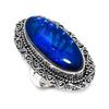 Natural Blue Triplet Opal Gemstone 925 Sterling Silver Jewelry Ring Size 9 d8C08