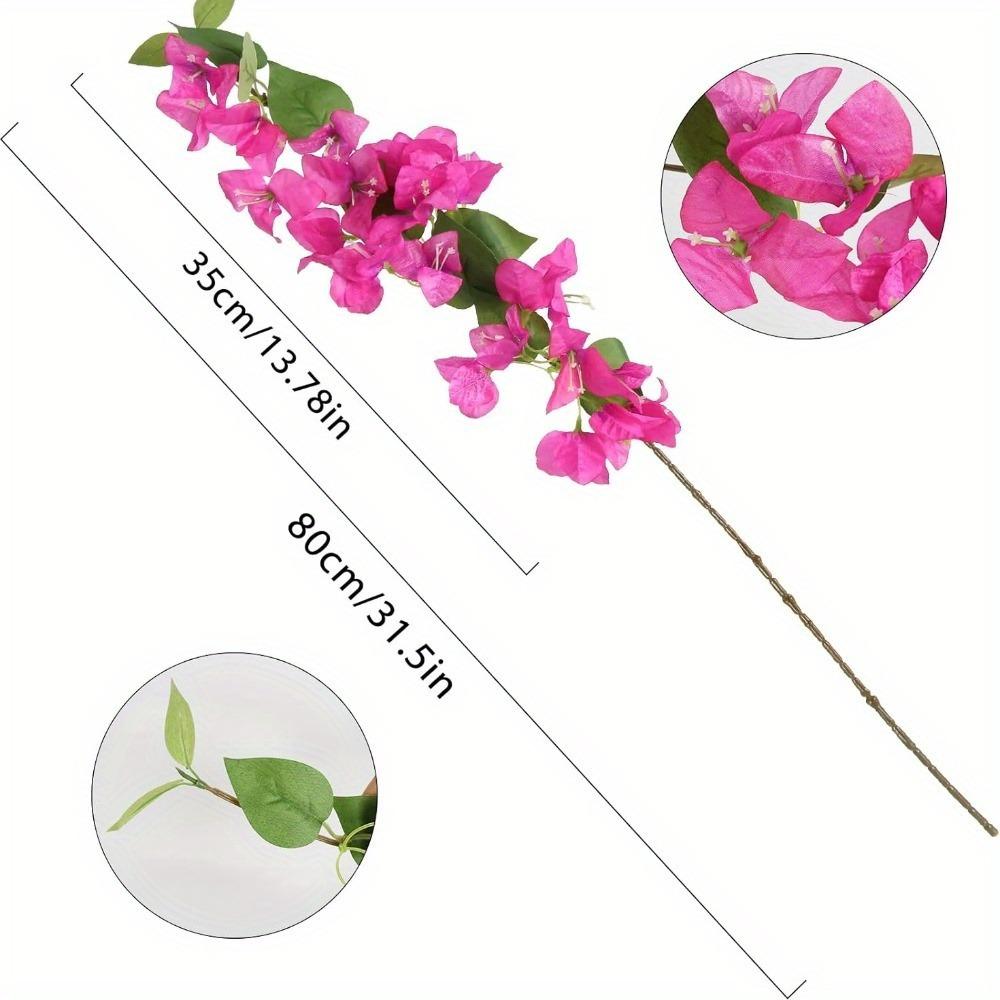 12 PCS Artificial Flowers Silk Bougainvillea 80cm Long Stem Fake Bougainvillea Hanging Vines Climbing Bougainvillea for Wedding Home Garden DIY Decor