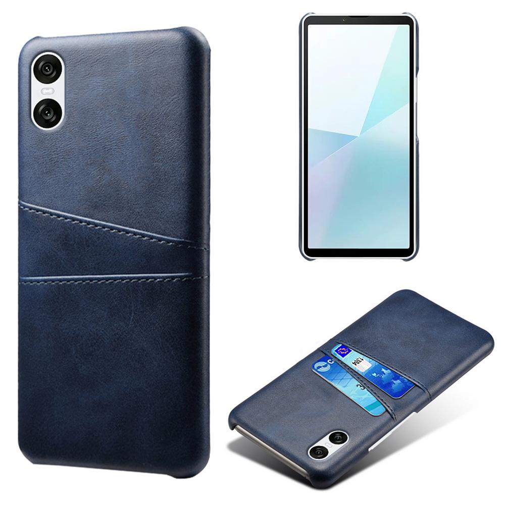 Для Sony Xperia 10 VI Чехол с кожаным покрытием PC Phone Cover Задняя крышка с двумя слотами для карт