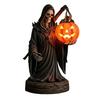 Halloween Pumpkin Light Resin Skeleton Ghost Witch Pumpkin Lantern Gothic Curved Pumpkin Night Light for Home Tabletop Desk Decor