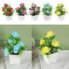 Миниатюрный искусственный цветок в горшках Искусственная роза Бонсай Набор для декора Свадебная вечеринка Украшение