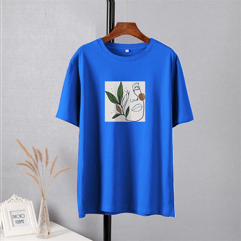 Shellsuning большие футболки с эстетическим принтом для женщин, летние новые повседневные базовые футболки из 100% хлопка в стиле ретро, женские корейские топы в стиле Харадзюку