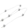[I3910] - Silver Gray 'Perla' Long Necklace (rhodium-plated) - 85 Cm 8 Mm