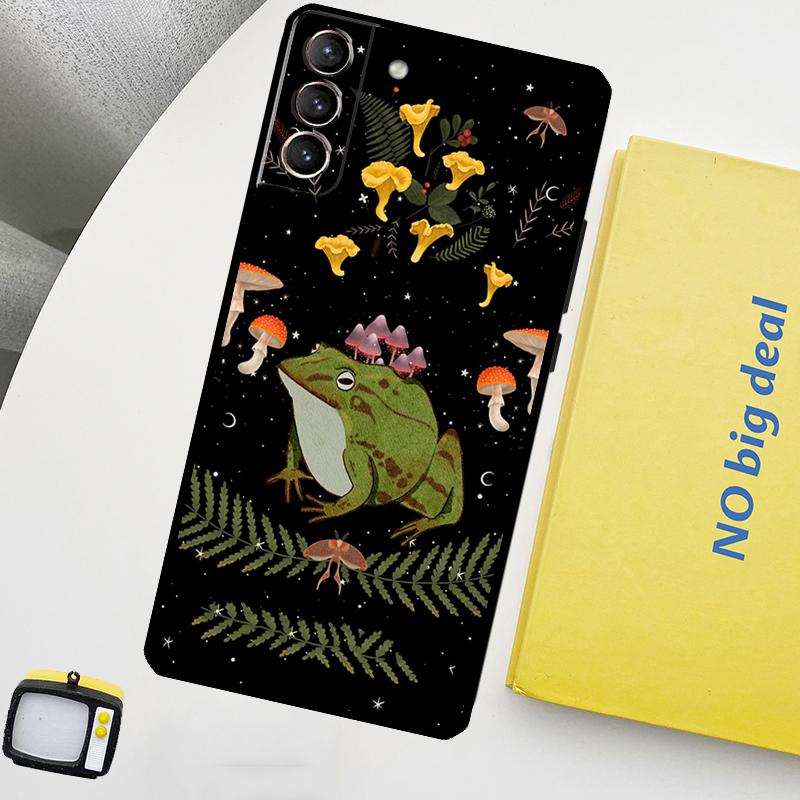 Винтажный ретро чехол для телефона с лягушкой и грибами для Samsung Galaxy S25 Ultra S20 S21 S22 S23 Plus S24 Ultra S9 S10 S25 FE