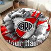 Dragon Crest Custom Name Round Area Rug Carpet Rug For Living Room Bedroom Sofa Playroom Decor Nonslip Floor Mat