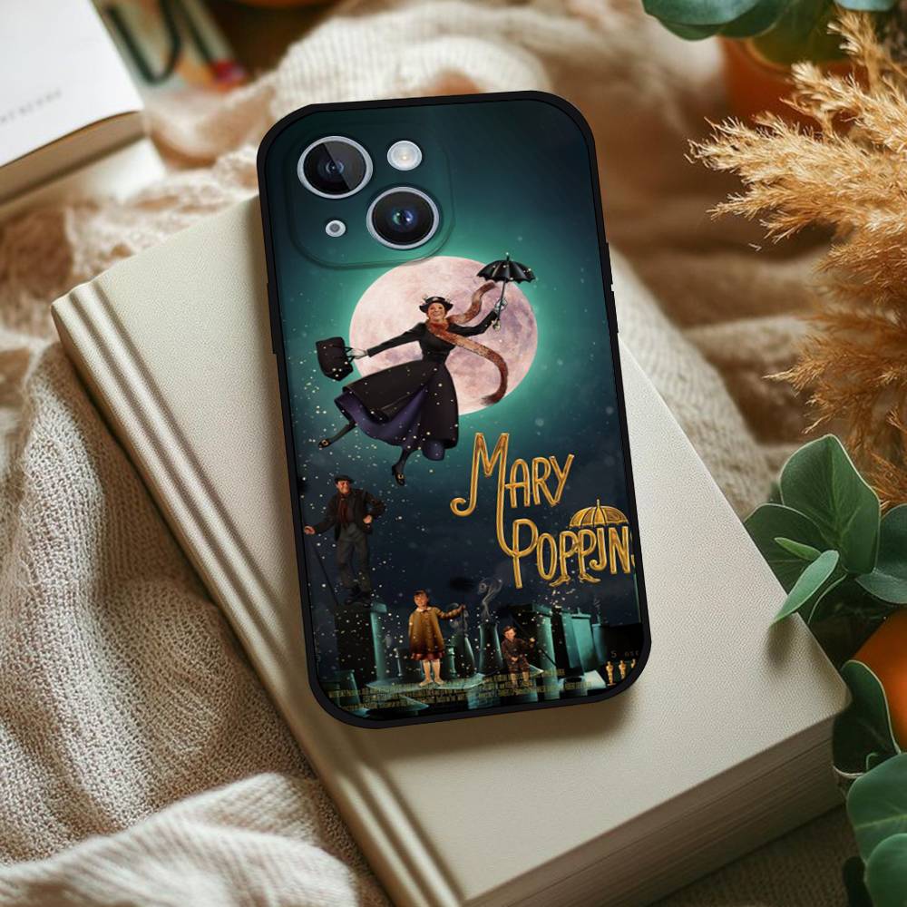 Чехол для телефона Mary P-Poppins Для IPhone 1716 15 14 13 Pro Max 11 12 Mini X Xs XR Черный Силиконовый Чехол