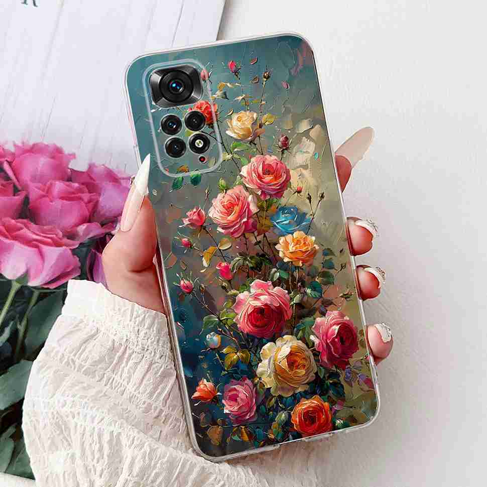 Чехол с ярким цветком для Xiaomi Redmi Note 11 4G, силиконовый, мягкий, ударопрочный задний чехол для Redmi Note 11S Note11s Note11 4G