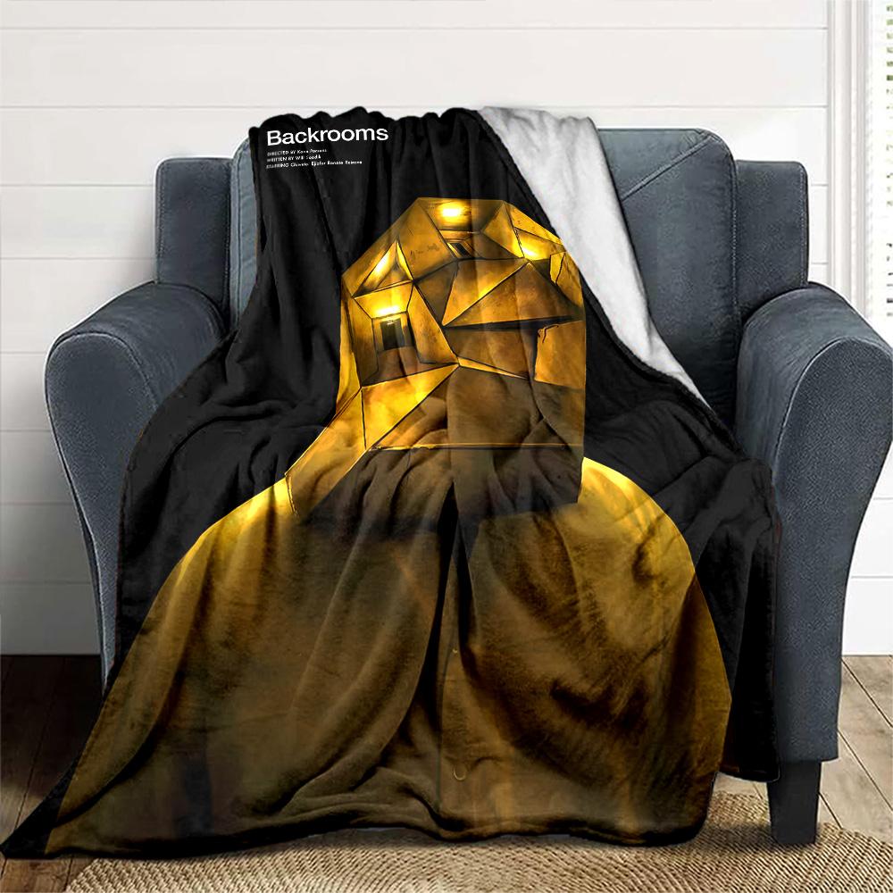 1pc Blanket - horror film The Backrooms Print Design,Lightweight Blanket for Sofa,Bed- Soft &Warm,Gift for All Seasons