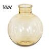 Transparent Resin Vase for Table Clear Round Vase, Sphere Flower Pot with Jute Decorative Vessel Green Plants Bow, Modern Plastic Planter Hydroponic
