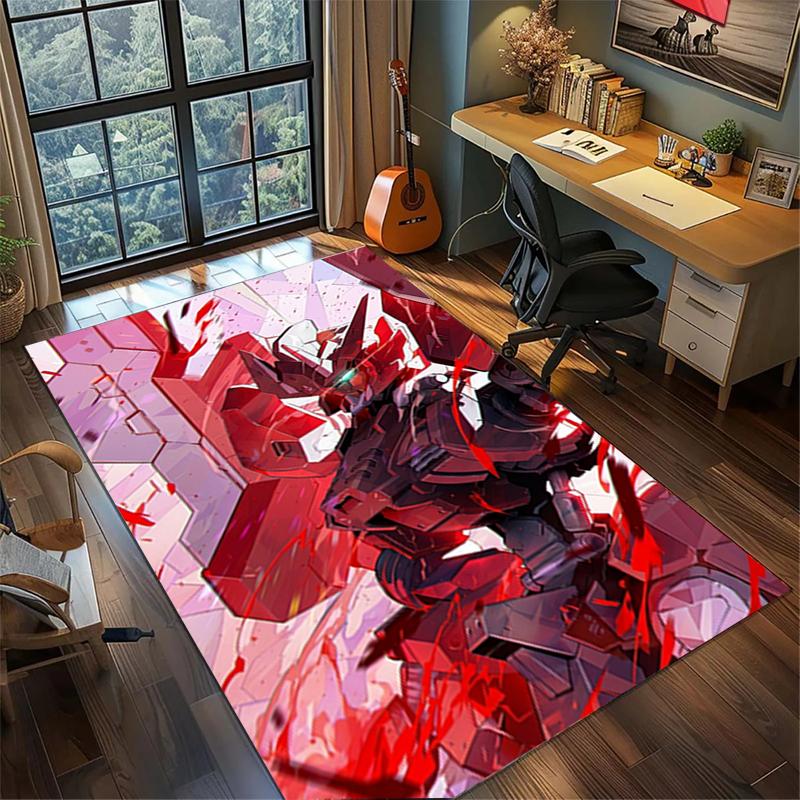 Gundam Area Rug Non Slip Washable Large Carpet Bedroom Gamer Room Decor