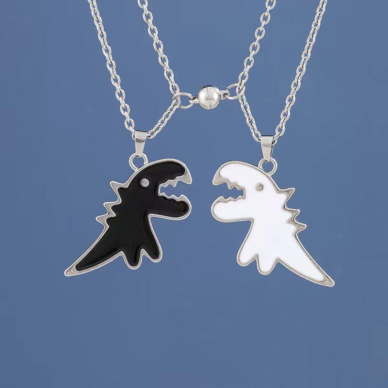 CANXING милый динозавр пара ожерелье любителей парные подвески друзья шейная цепочка хип-хоп панк воротник для мужчин женщин ювелирные изделия