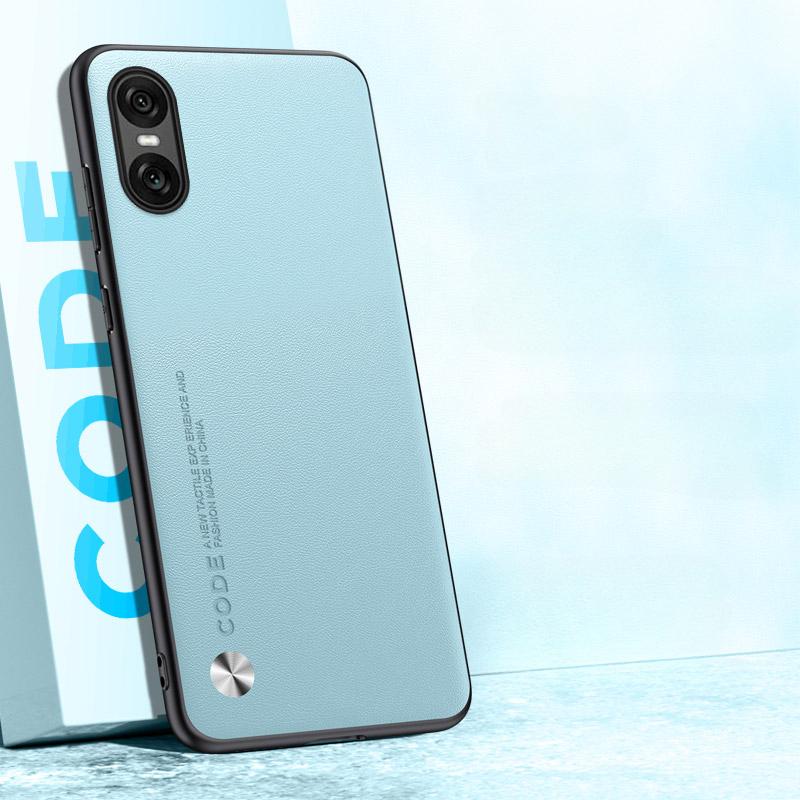 Plain PU Leather Case for Sony Xperia 10VI 1VI Matte Back Cover Silicone Shockproof Soft Edge Protection Phone Cases for Xperia 10 1 VI 5V 10v 1v