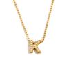 E.B.belle Shiny Mini Rhinestone 26 Letters Pendant Necklace 18K Gold Plated Stainless Steel Initial Fashion Women Neck Jewelry