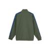 Puma T7 Logo Print Pattern Casual Zip-Up Stand Collar Retro Color Block Jacket Unisex Jacket Army-Green 628203-76