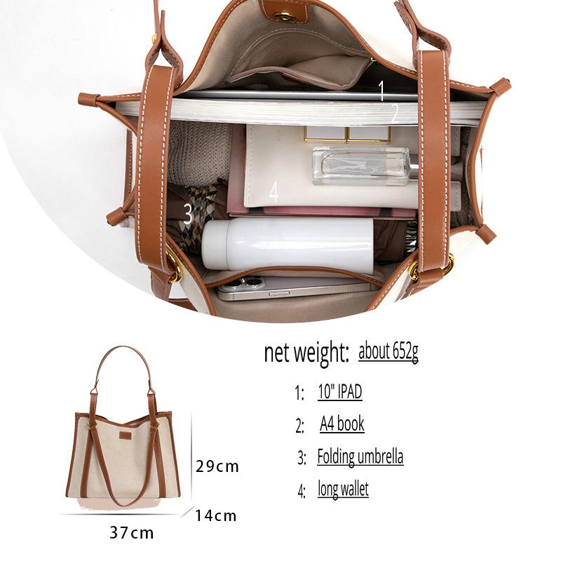 VENOF Большая вместительная женская сумка через плечо 2025 года, модная высококачественная сумка-шоппер из холста для поездок на работу, новая роскошная большая сумка для женщин