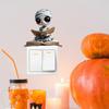 Reading Cute Halloween Book Skeleton Switch Sticker Wall Sticker For Home Decor