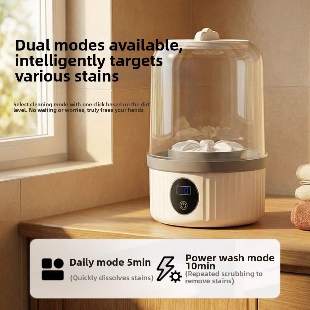 Transparent Tank Double Cup Washing Machine 2 Modes Double Barrel Laundry Cup Apartment Living