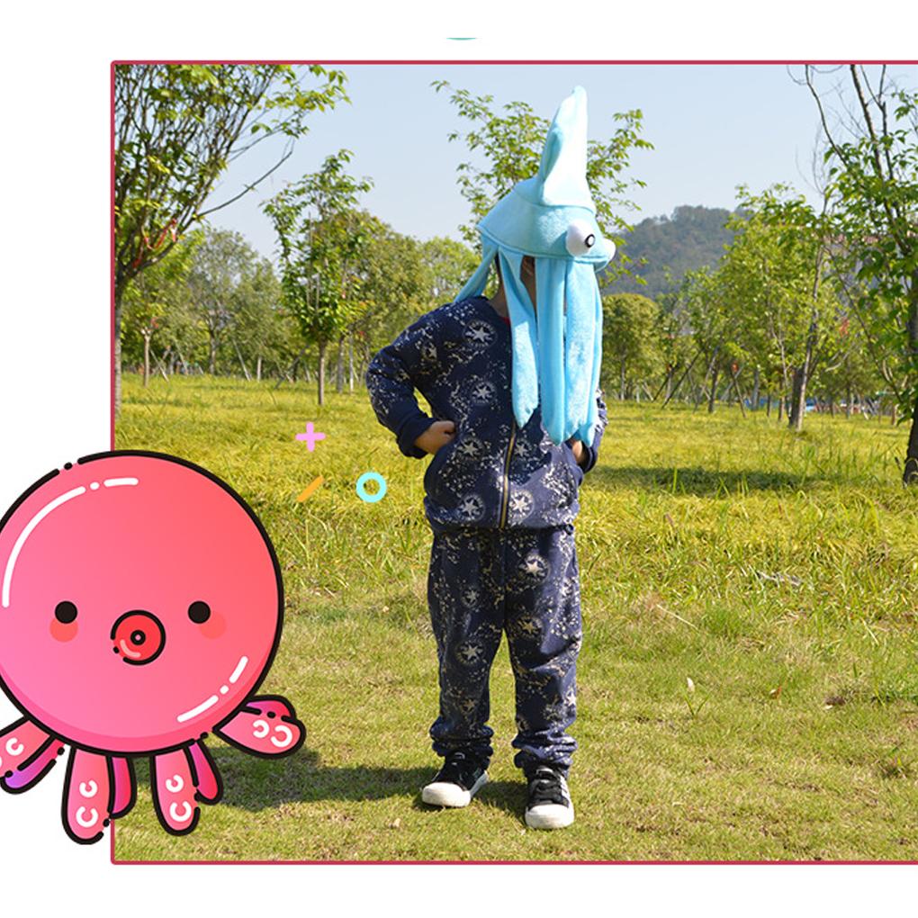 2025 Новый головной убор Хэллоуин Костюм Шляпа Кальмар Морское животное Хэллоуин Смешная шляпа Разноцветный реквизит Фотография Шляпа осьминога