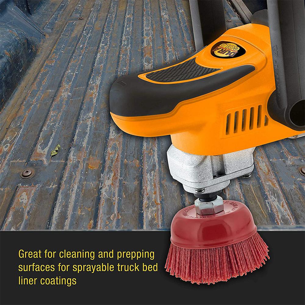 4-дюймовая щетка с нейлоновой щетиной из абразивной нити для обработки поверхности металла и дерева