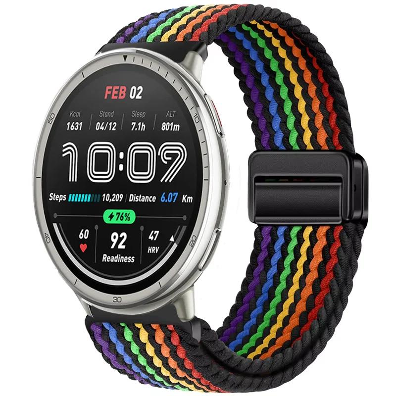 20 мм 22 мм Плетеный нейлоновый ремешок для Amazfit Active 2/GTS 4 Mini Магнитный ремешок Браслет Amazfit Bip 6 5 GTR 4/Balance Браслет