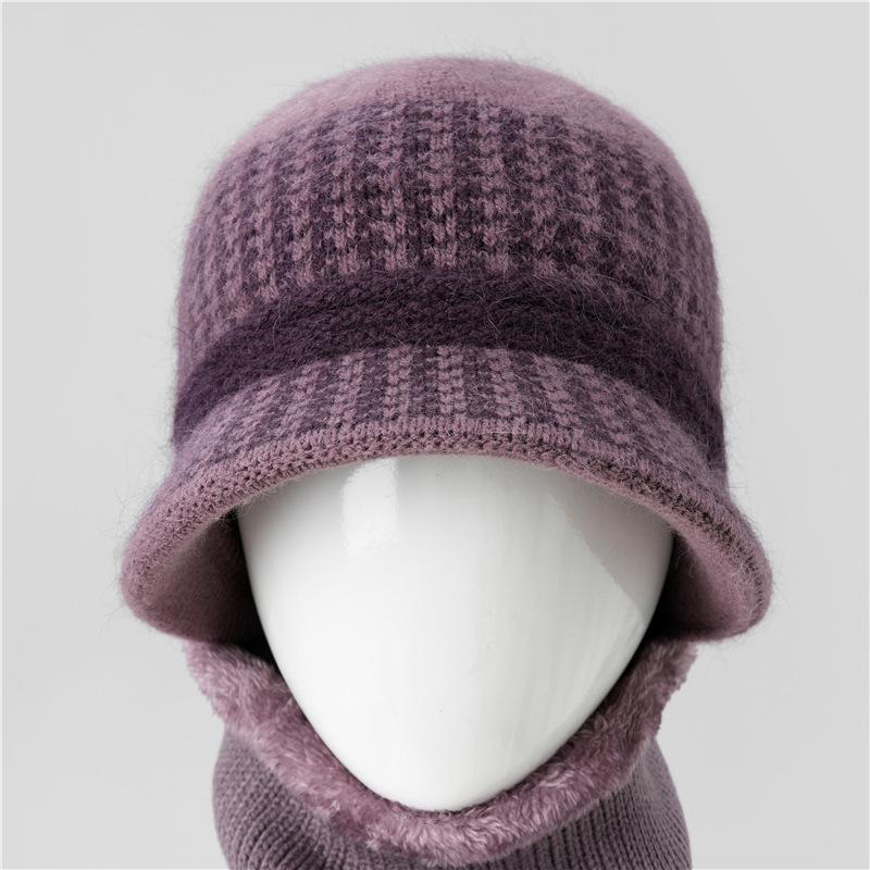 Hat Female Season Mom Grandma Rabbit Hair Thermal Basin Hat Fleece Thickened Old Lady Wool Hat