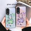 Q-версия Синяя Бабочка Для Honor X5 Plus X30 X9c Smart X5b X9a X30 Max X50i 30 Pro 50 Pro 70 90Smart 200 Lite Стеклянный Чехол для Телефона
