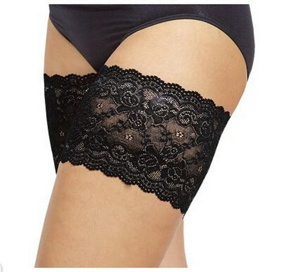 Европейские и американские силиконовые противоскользящие кружевные чулки-ботфорты - Эластичный цветочный дизайн