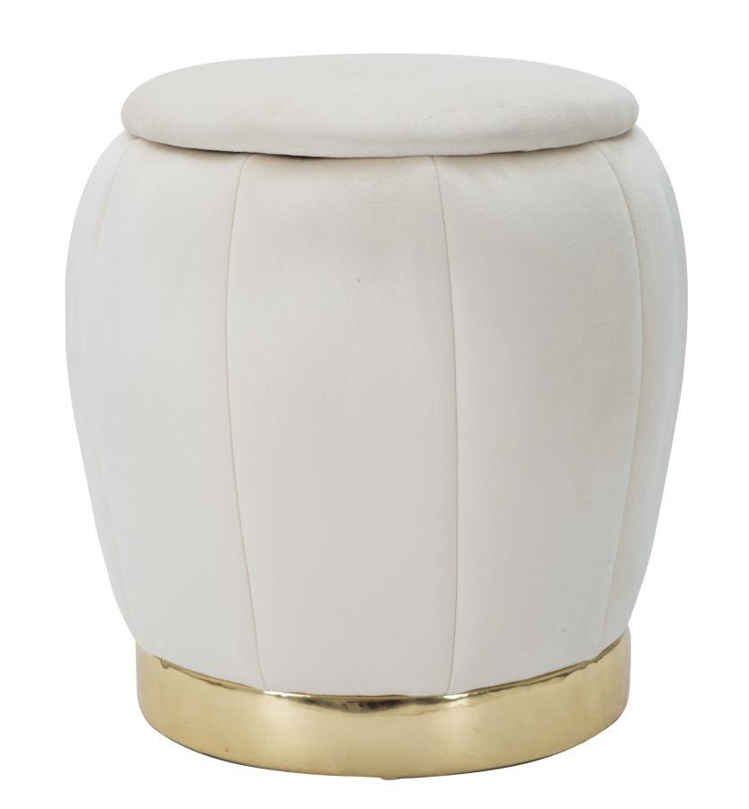Табурет для хранения Paris Beige Gold Cm Ø 43X43