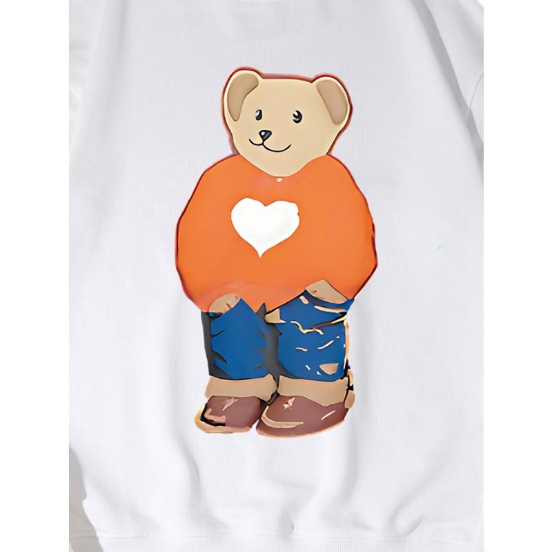 Модный топ с принтом Love Bear, повседневная спортивная одежда на осень и зиму, хлопковая толстовка