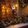 Creative Christmas Courtyard Ornaments Snowman Garden Stake Light, Solar Powered Crescent Moon Lamp, Pathway Light Warm Glow Waterproof for Yard