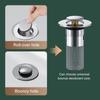 Drain Stopper Universal Bathroom Sink Stopper Stainless Steel Anti-Clog Filter Hair Catcher for Home