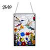Stained Glass Style Suncatcher Window Hanging, Colorful Sun Catchers for Wall Windows, Durable Acrylic Decor Hanging with Chain Women Wife Aunt