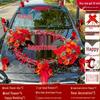 Bridal Car Decoration Set: Suction Cup Flower & Pull Flowers for Wedding Cars