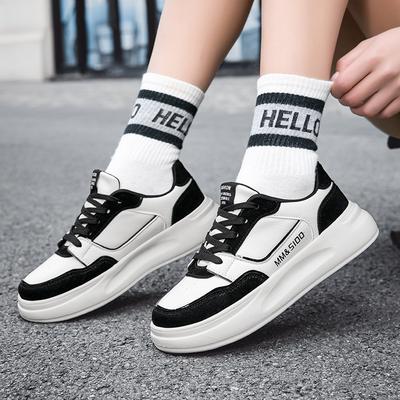 2025 новая белая обувь женская обувь на платформе весна и лето новая универсальная легкая толстая подошва увеличивающая рост повседневная спортивная обувь для скейтборда женская