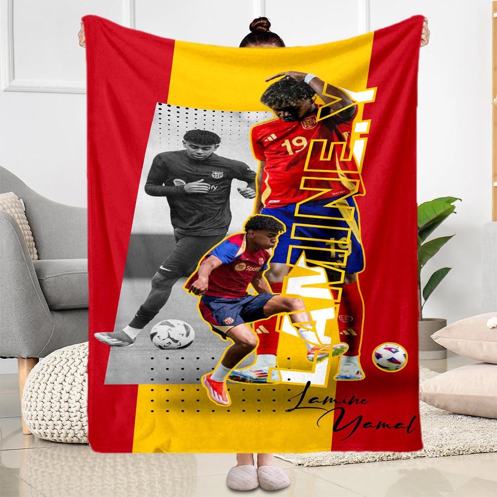 Lamine Yamal's Lamine Yamal Celebration Blanket Warmthful Decor Perfect for Picnics Office Chair Chair for All Occasions Digital Print