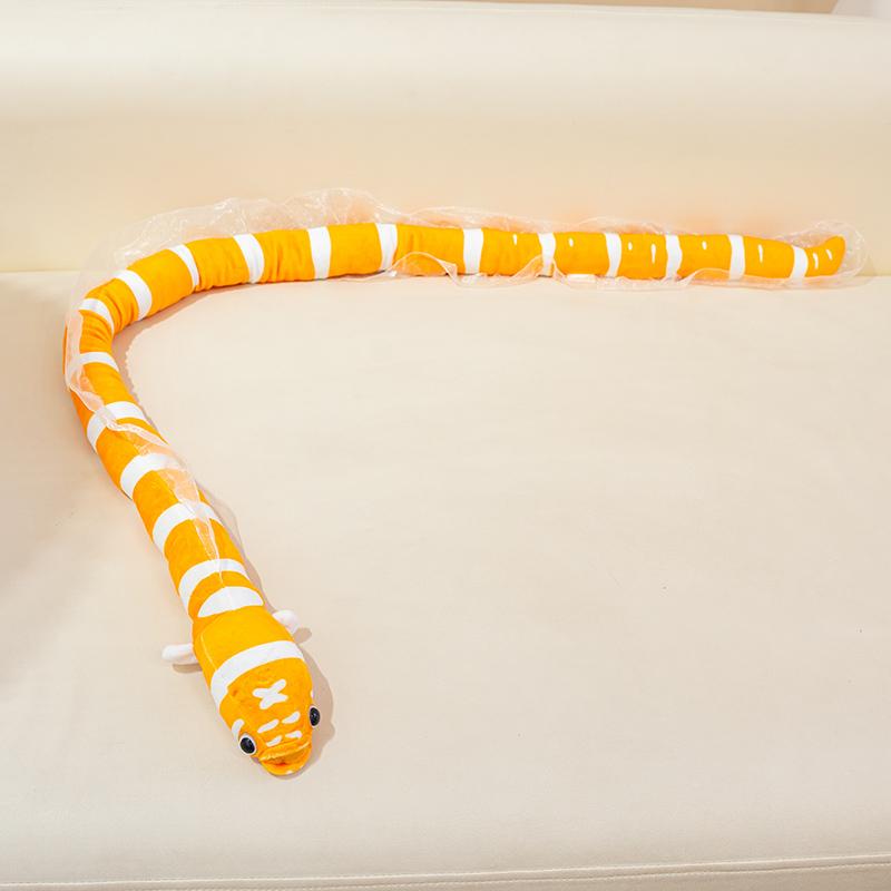 Simulated Snake Conger Eel Plush Doll Soft Streak Simulation Toys Cartoon Animals Pillow Birthday Xmas Gifts for Boys and Girls