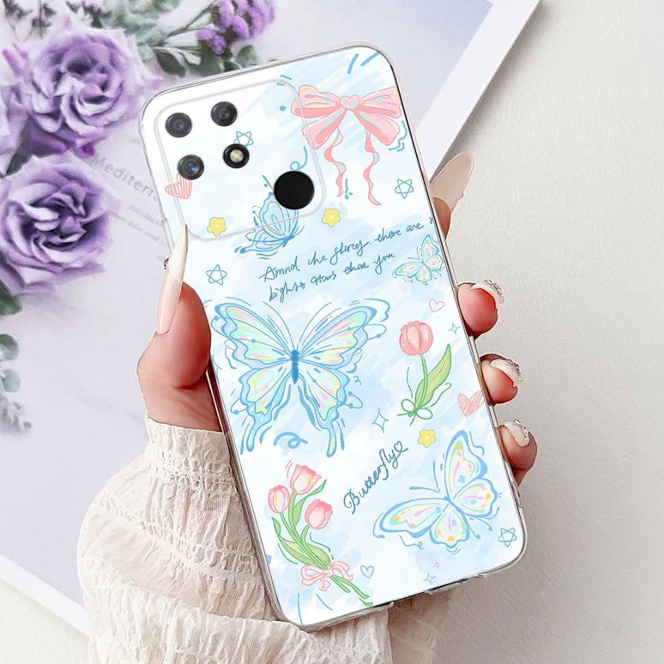 Мягкий Полный Защитный Чехол RMX3430 Для Realme Narzo 50A Чехол С Рисунком Кошки Для Realme Narzo 50A Narzo50A Силиконовые Чехлы Чехол
