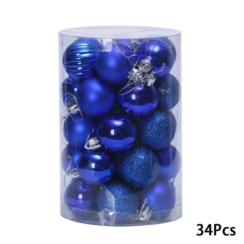 34Pcs Christmas Balls Ornament Hanging Pendants Navidad Noel Party Decor New Year 2024
