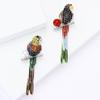 Персонализированная и креативная брошь в виде попугая из сплава со стразами, изысканная и универсальная женская брошь для кардигана, корсажа, ювелирное украшение