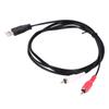 Black 2 RCA Cable Lead USB A Male USB To RCA Audio AV Cable Video Adapter Conversion Line
