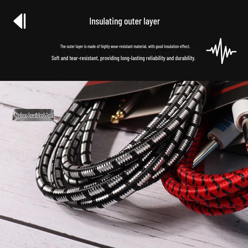 Нейлоновый плетеный соединительный кабель для педалей эффектов с шумоподавлением для электро- и акустических гитар