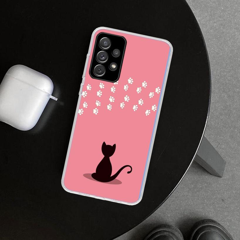 Забавная лапка кошки Милый чехол для телефона Samsung Galaxy A17 A16 A26 A36 A56 A57 A37 A15 A25 A35 A55 A14 A24 A34 A54 A13 A23 A