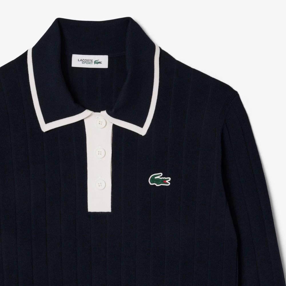 Lacoste Женский гольф с цветным воротником и манжетами, лонгслив, рубашка-поло AF8544-55NHHW