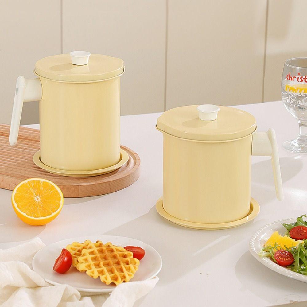 BPA-Free Grease Separator Anti-Leakage Stainless Steel Strainer Oil Filter Pot Deep Frying