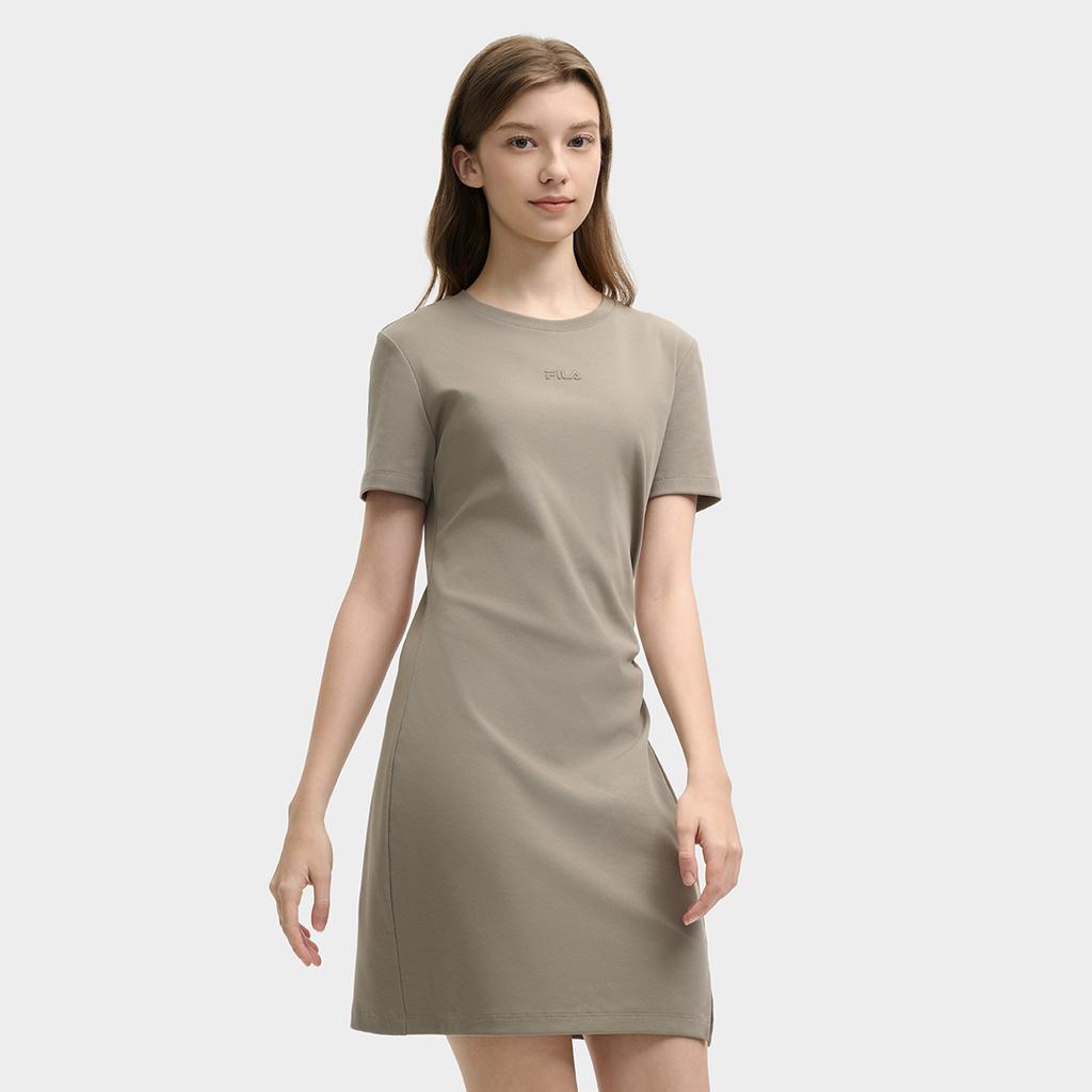 New FILA ORIGINALE Short Sleeved Dress Women's Steam Gray F51W529313F-GY