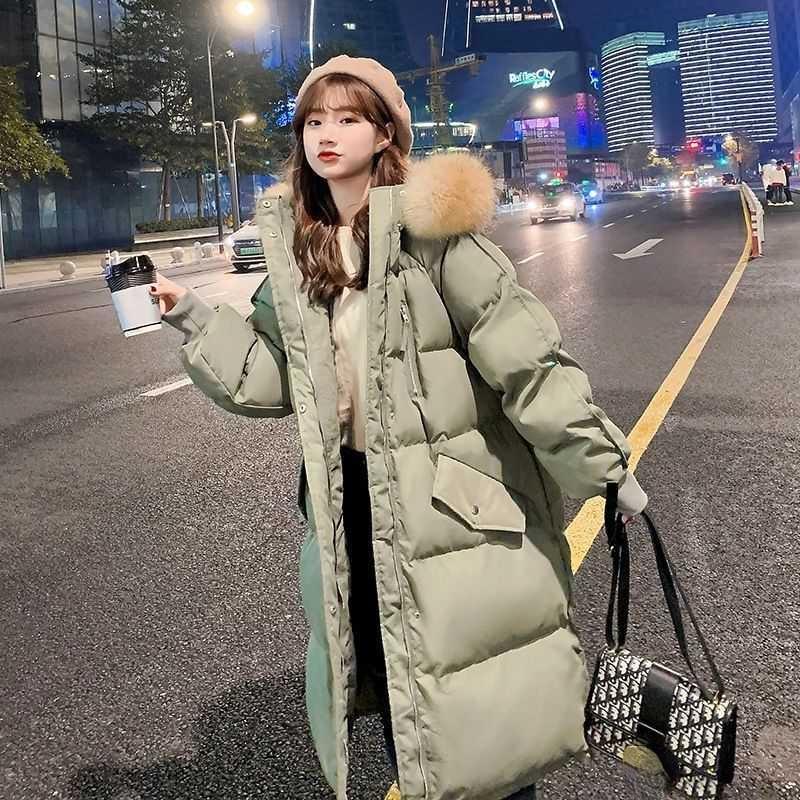 Женское бархатное хлопковое зимнее длинное свободное стеганое пальто больших размеров, женская зимняя куртка