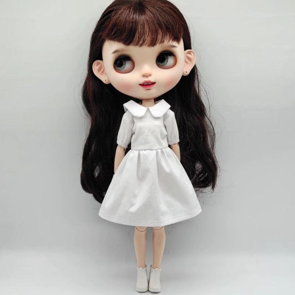 Cute Princess V-neck Dress Mini Dolls Skirt for Azone Ob22/24/27 Dolls For Blythe Dolls